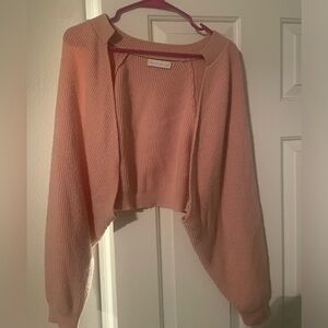 House of Harlow Pink Cropped Cardigan